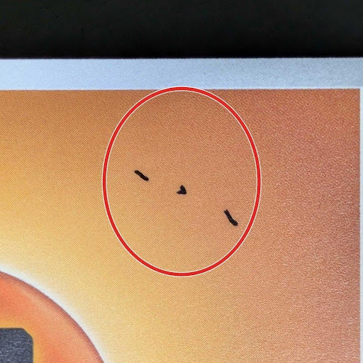 カード裏面の汚れの画像